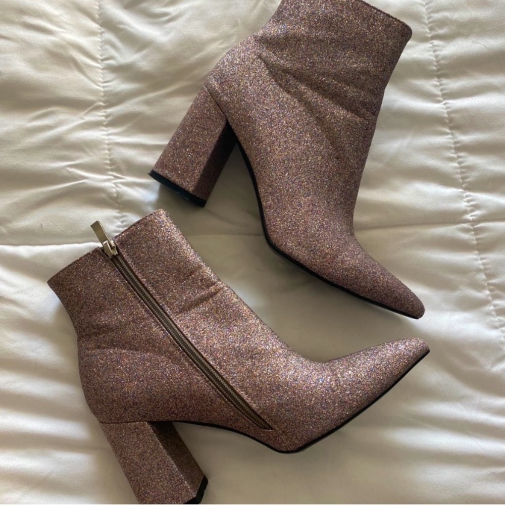 Glitter Boots Pink/Rose Gold